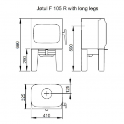 Salamandra a lenha Jotul F 105 R Pés Longos