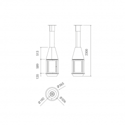 Lareira Suspensa Arlet Central Traforart