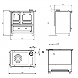 Fogão a lenha Family 4,5 Nordica Extraflame